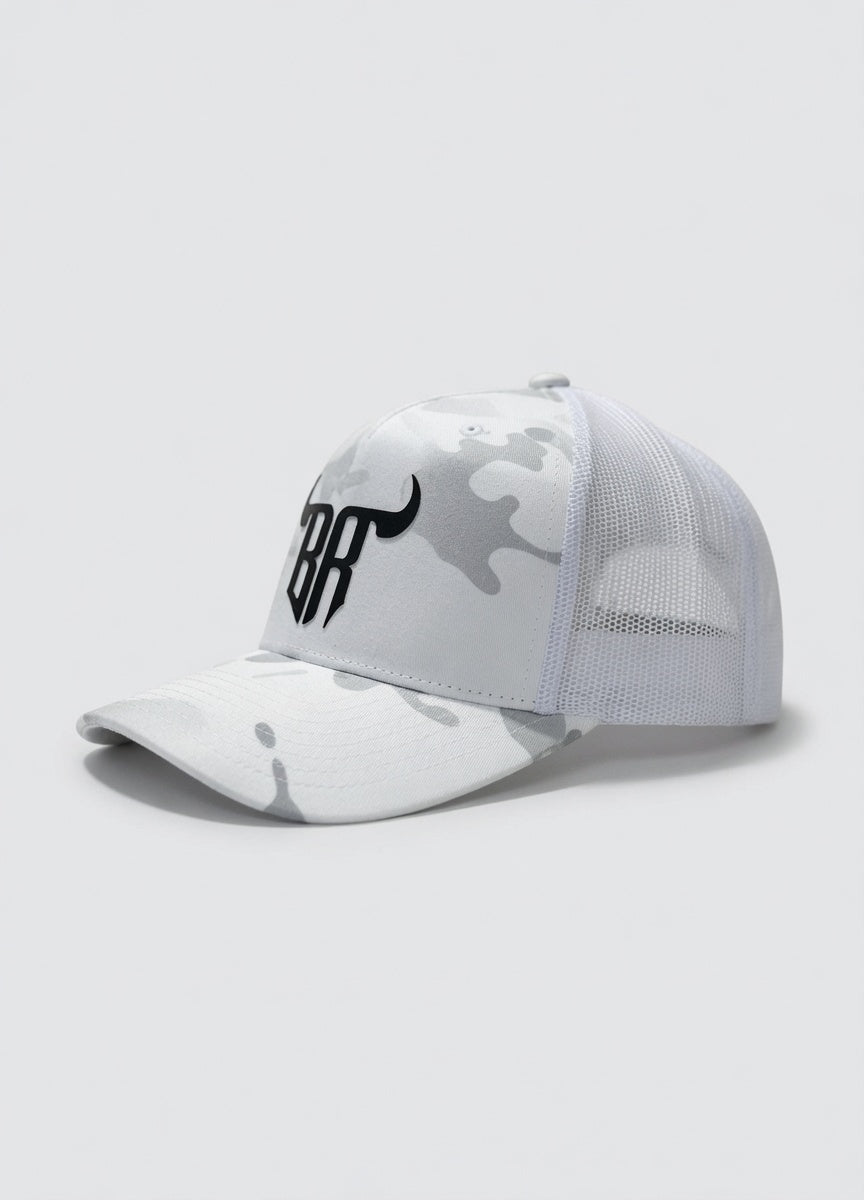 Camo Trucker White Cap