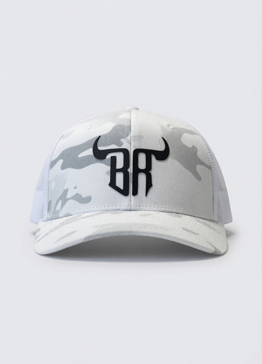 Camo Trucker White Cap