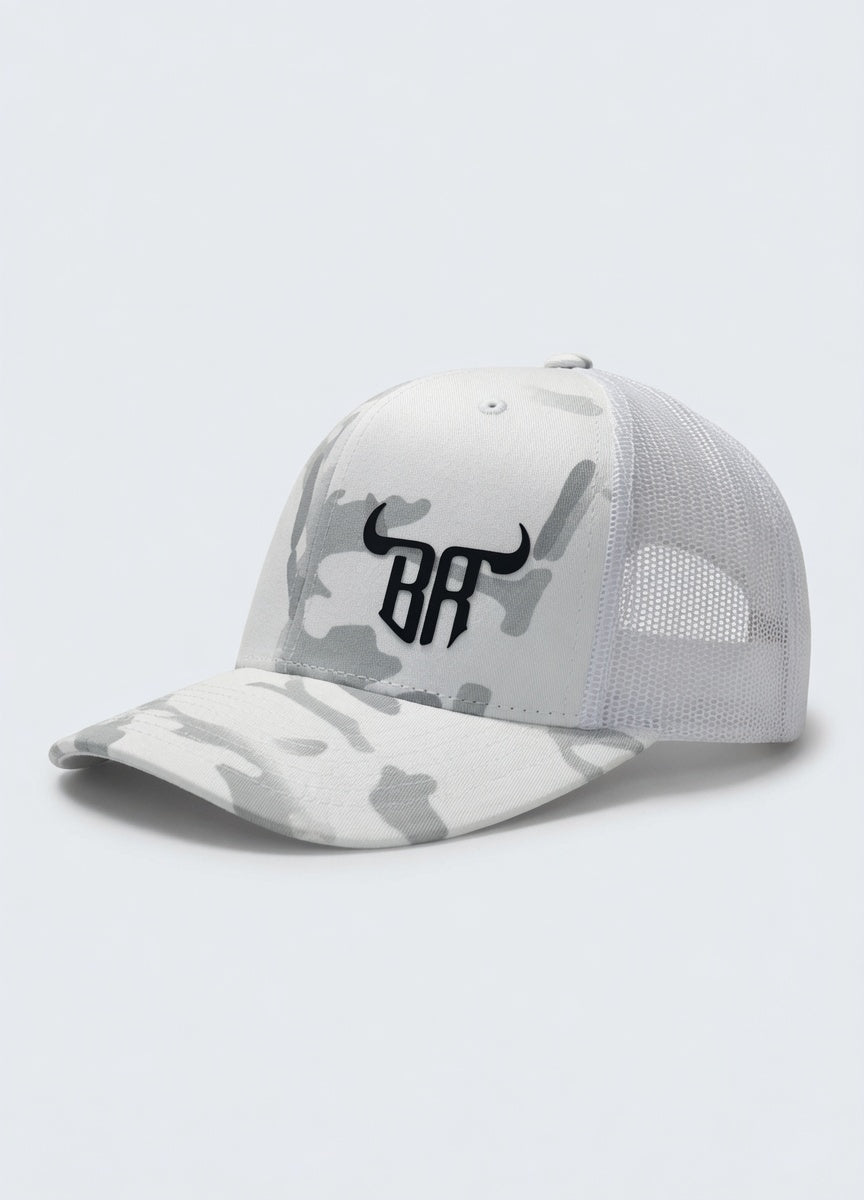 Camo Trucker White Cap