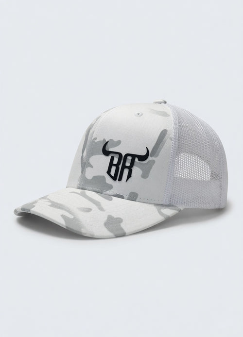 Camo Trucker White Cap