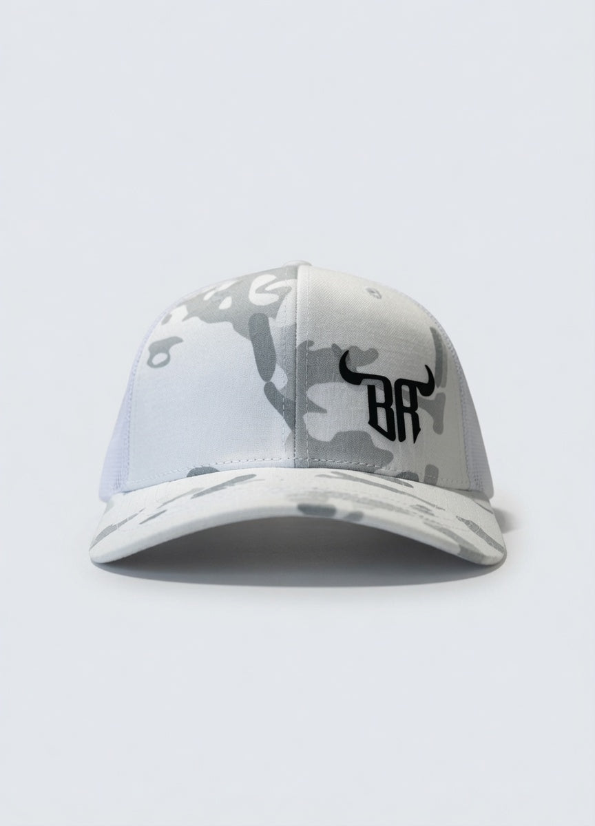 Camo Trucker White Cap